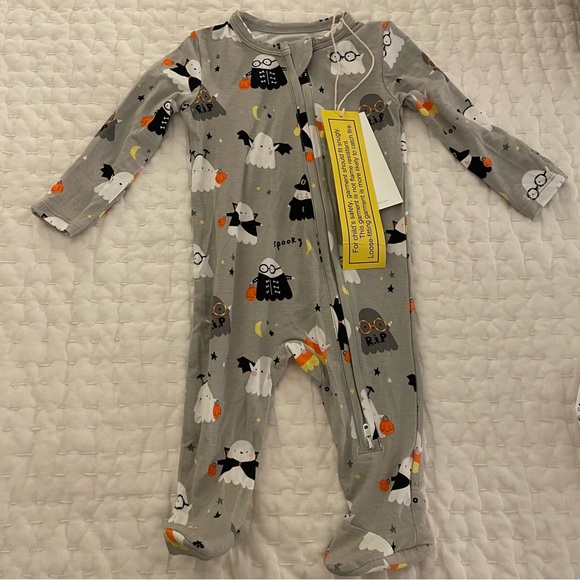 NWT Angel Dear Bamboo Halloween Ghost Footie Pajama 0-3M - Picture 1 of 4